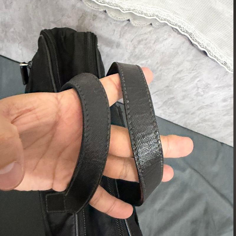 Prada男士黑色尼龍電腦包公事包-5