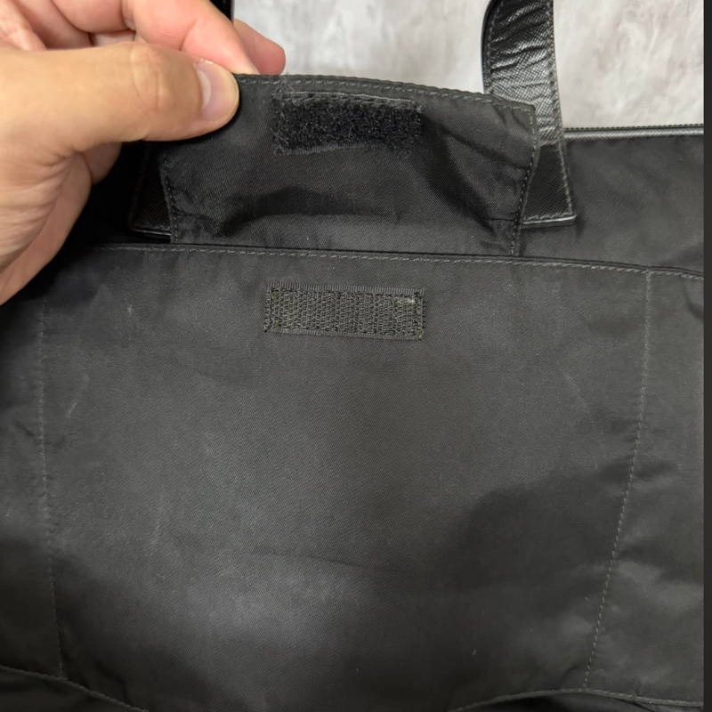 Prada男士黑色尼龍電腦包公事包-9