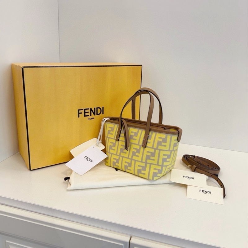 【全🆕全套🧡帶吊牌】Fendi 新款mini roll老花迷你菜籃子tote 手提袋單肩袋-2