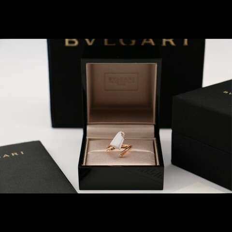 BVLGARI 玫瑰金 白貝母 冰淇淋 戒指 50碼
