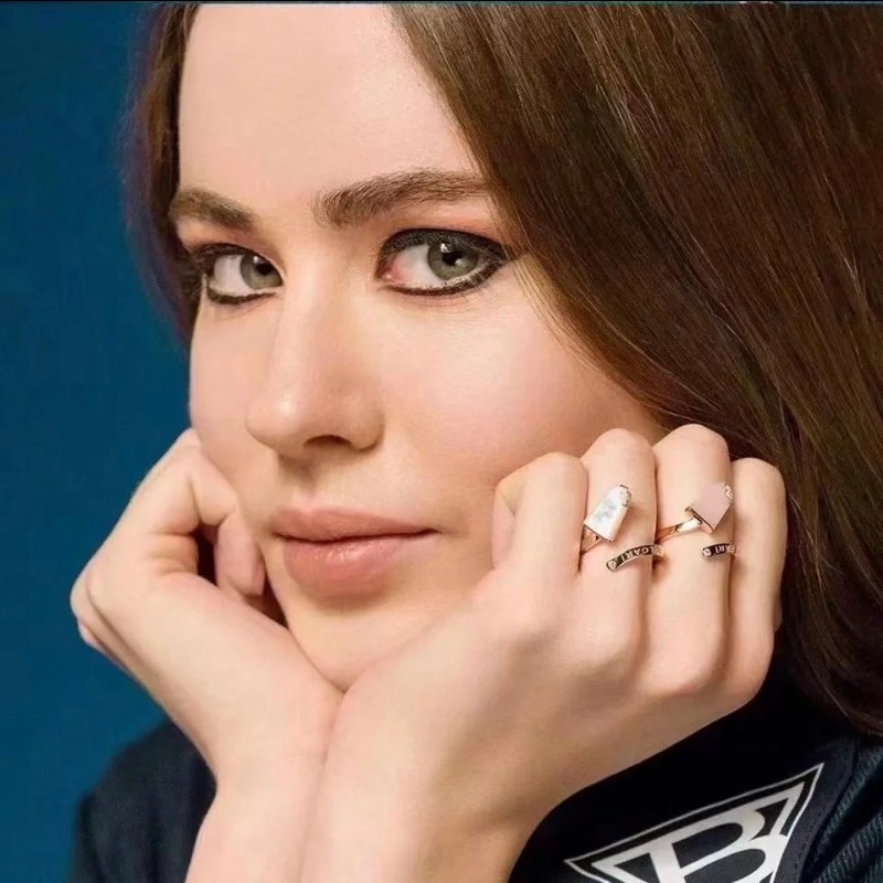 BVLGARI 玫瑰金 白貝母 冰淇淋 戒指 50碼-5