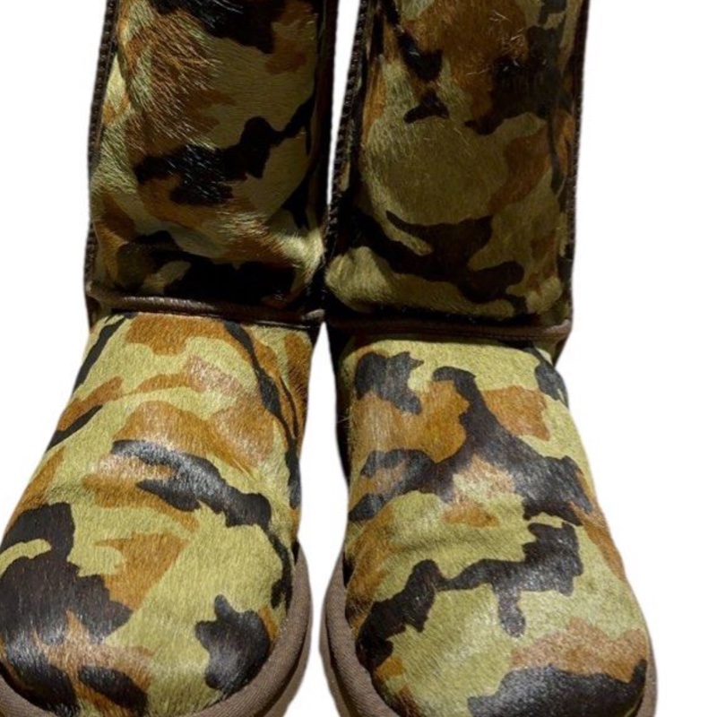 UGG迷彩馬毛卯釘短靴-2