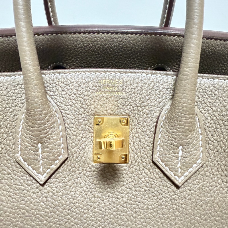 HERMES 愛馬仕 經典 大象灰18 Etoupe Togo牛皮配金扣 Birkin 25 cm 柏金包 B刻2024年購入-5