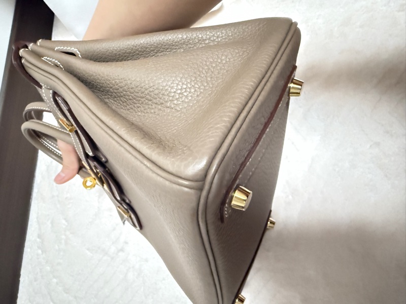 HERMES 愛馬仕 經典 大象灰18 Etoupe Togo牛皮配金扣 Birkin 25 cm 柏金包 B刻2024年購入-9