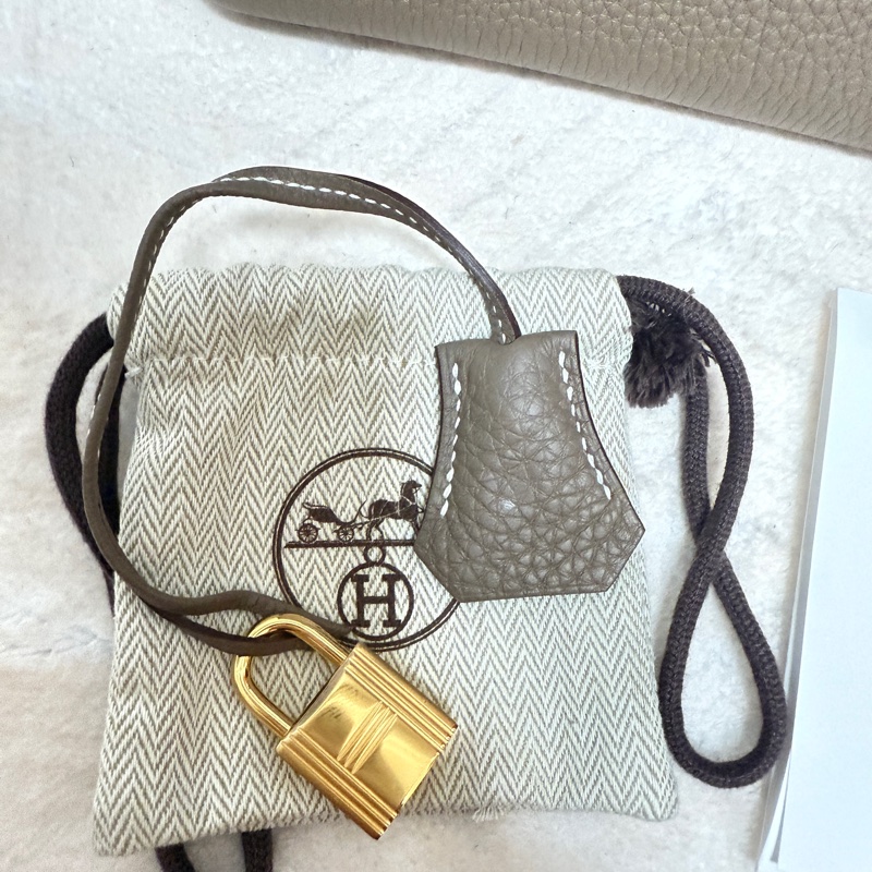 HERMES 愛馬仕 經典 大象灰18 Etoupe Togo牛皮配金扣 Birkin 25 cm 柏金包 B刻2024年購入-10