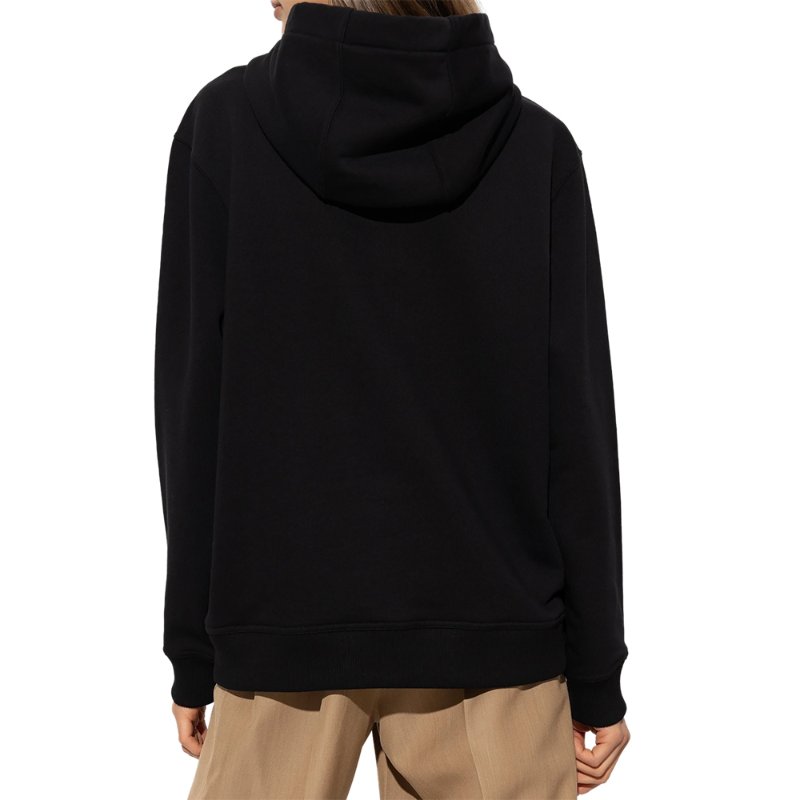 Burberry Scarf Detail Cotton Oversized Hoodie for Women in Black - 8066972-Black ( Size: S / M / L )-1