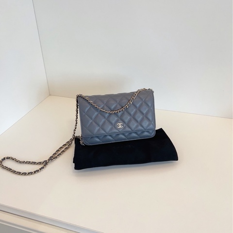 【99新閒置🆕】Chanel 灰金荔枝皮Woc發財包 斜挎包