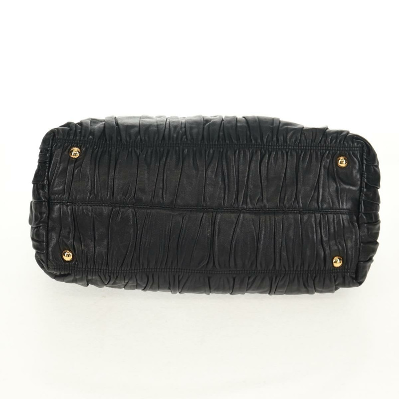 【日本直送】PRADA 皮革雙肩托特包 黑色金色 Auth am9760V-4