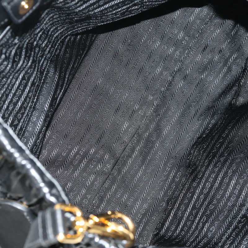 【日本直送】PRADA 皮革雙肩托特包 黑色金色 Auth am9760V-9