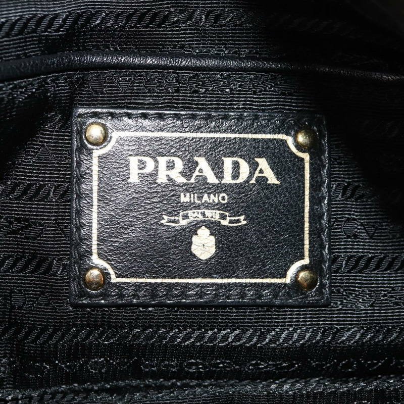 【日本直送】PRADA 皮革雙肩托特包 黑色金色 Auth am9760V-22