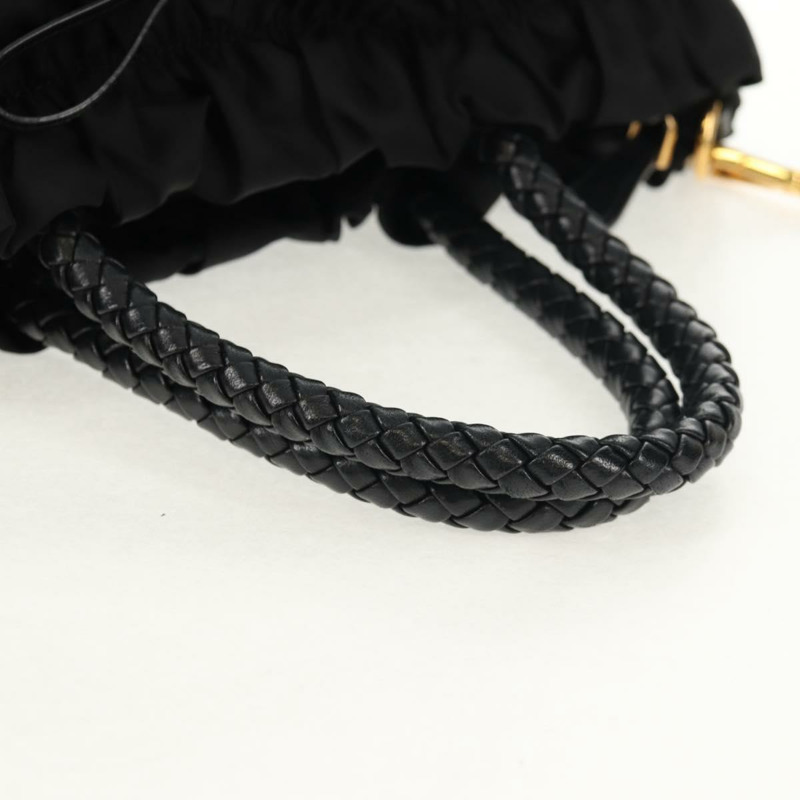 【日本直送】PRADA 尼龍雙肩包 黑色金色 Auth am9761V-6