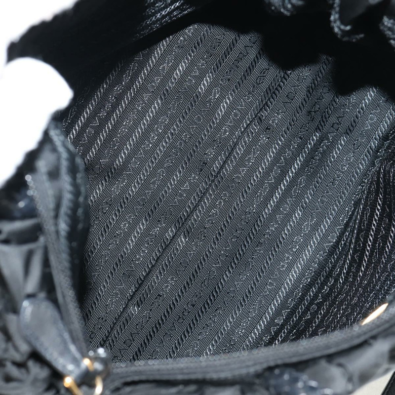 【日本直送】PRADA 尼龍雙肩包 黑色金色 Auth am9761V-8