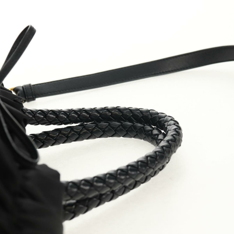 【日本直送】PRADA 尼龍雙肩包 黑色金色 Auth am9761V-13