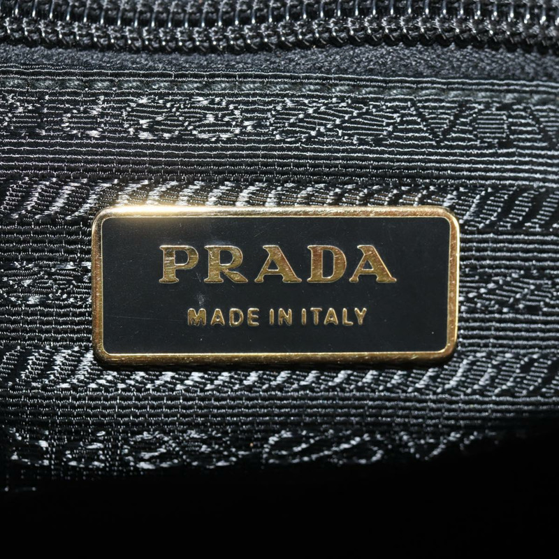 【日本直送】PRADA 尼龍雙肩包 黑色金色 Auth am9761V-23