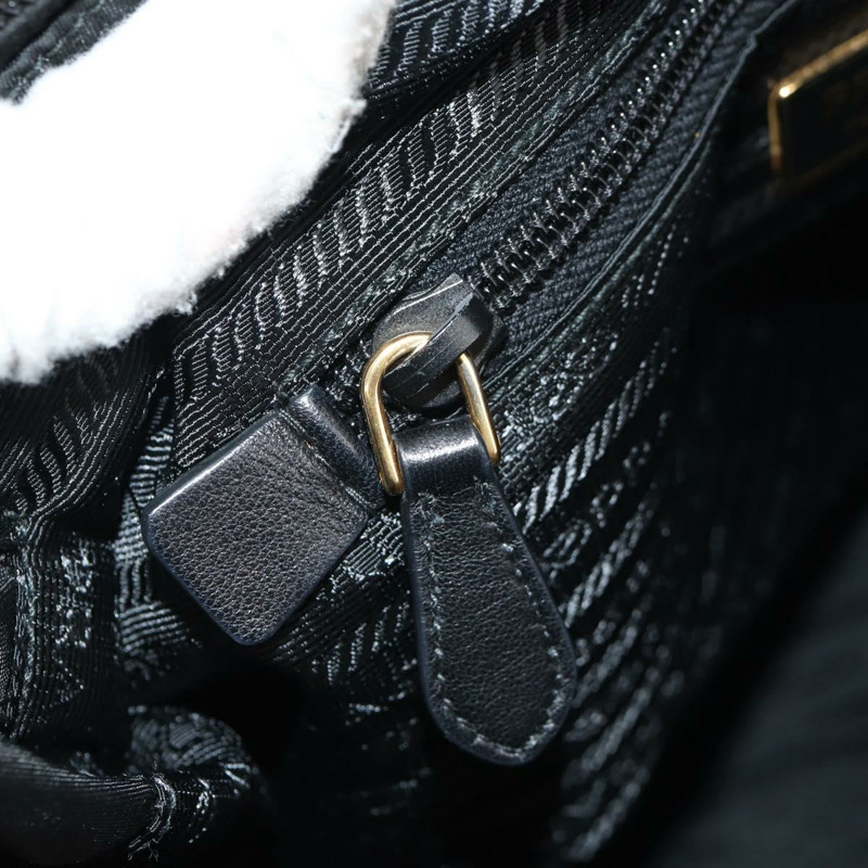 【日本直送】PRADA 尼龍雙肩包 黑色金色 Auth am9761V-26