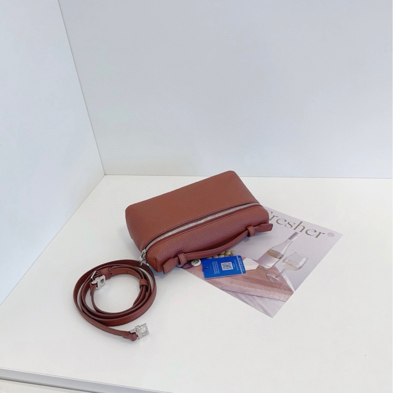 【99新🆕】LP Loro Piana Pocket L19飯盒包 🍁美拉德磚紅色 手提包斜挎包-3