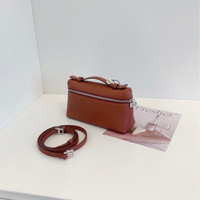 【99新🆕】LP Loro Piana Pocket L19飯盒包 🍁美拉德磚紅色 手提包斜挎包-6