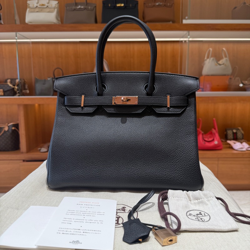 Hermes Birkin 30cm TOGO 愛馬仕鉑金包 Y刻 黑色/金扣-2