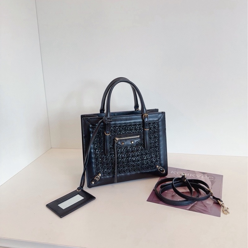 【98新🆕】Balenciaga 黑金特別款全皮編織小方包 mini 手提包單肩包-0