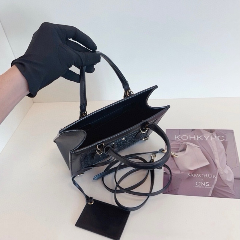 【98新🆕】Balenciaga 黑金特別款全皮編織小方包 mini 手提包單肩包-7