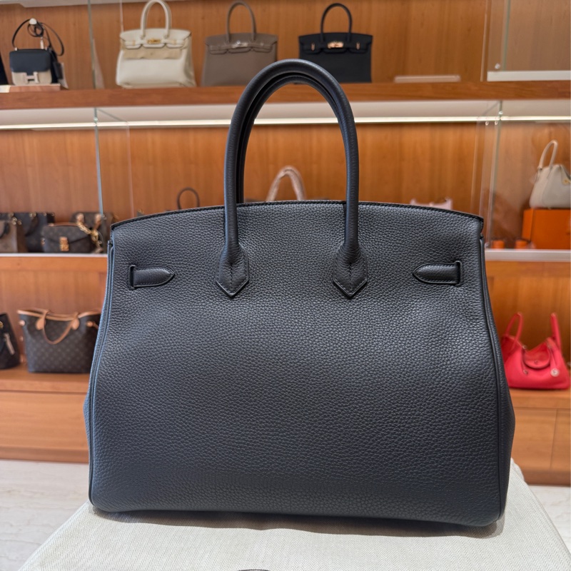 Hermes Birkin 35cm TOGO 愛馬仕鉑金包 R刻 黑色/金扣-6