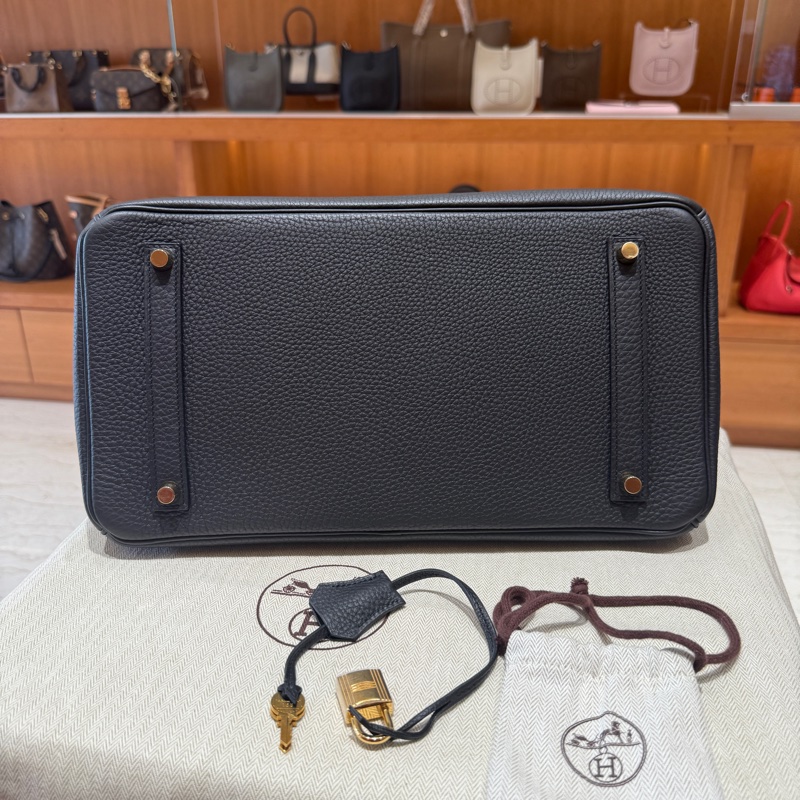 Hermes Birkin 35cm TOGO 愛馬仕鉑金包 R刻 黑色/金扣-7