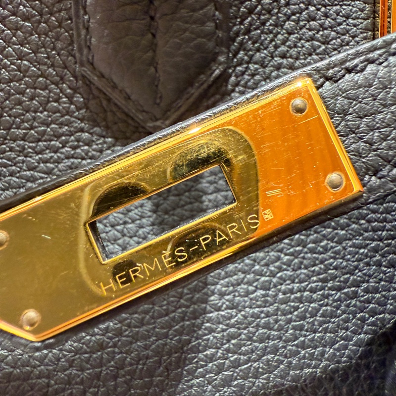 Hermes Birkin 35cm TOGO 愛馬仕鉑金包 R刻 黑色/金扣-11