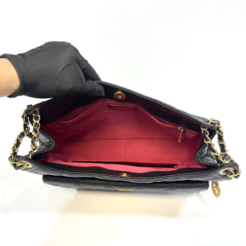 CHANEL黑金粒紋牛皮23P天貓大號HOBO/AS3693-7