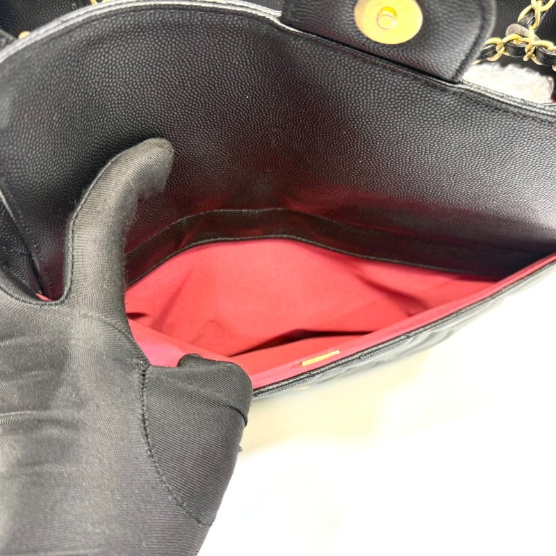 CHANEL黑金粒紋牛皮23P天貓大號HOBO/AS3693-8