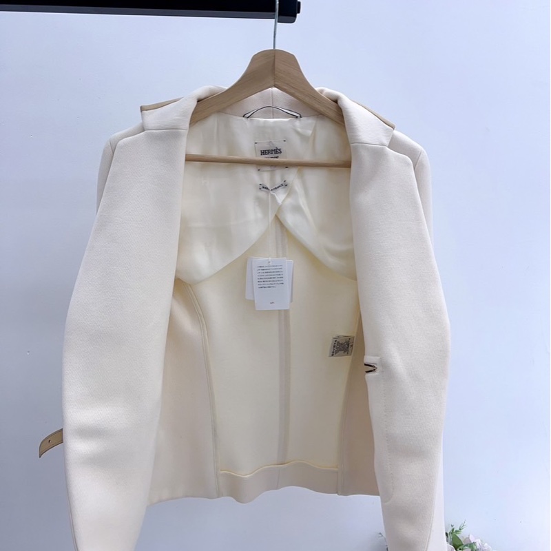 99新 Hermes 衣服 愛馬仕 經典款 騎士西裝外套  34碼 帶吊牌 胸圍90衣長58-2