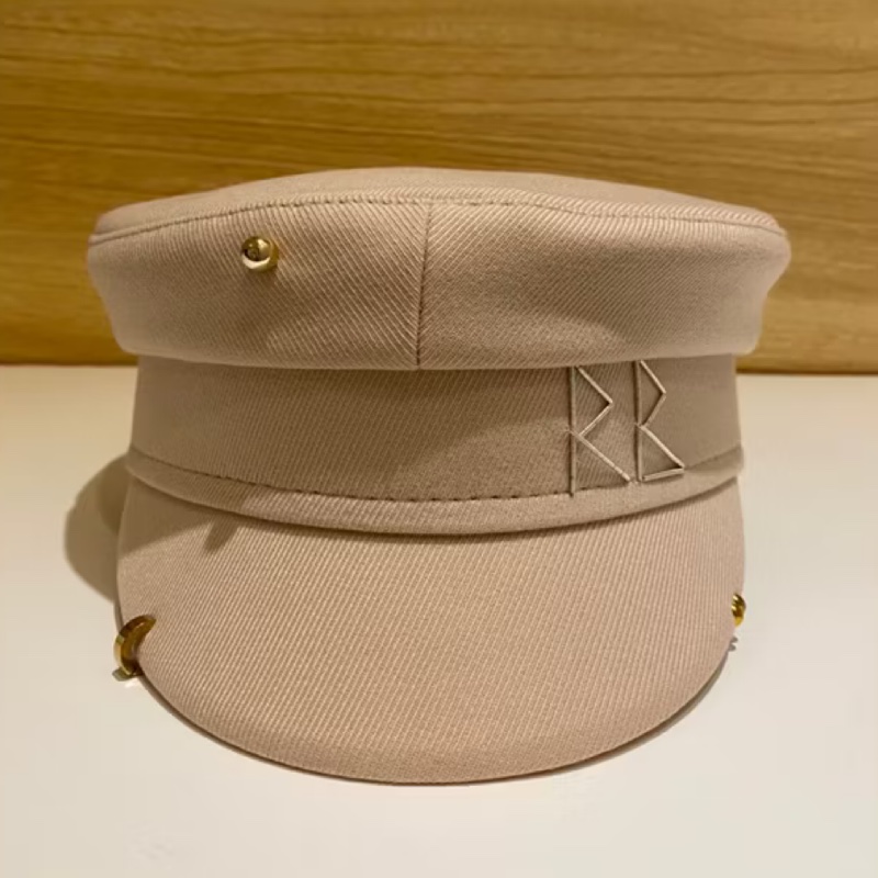 RUSLAN BAGINSKIY 報童帽 男孩帽 棉料軍帽 米白杏-1