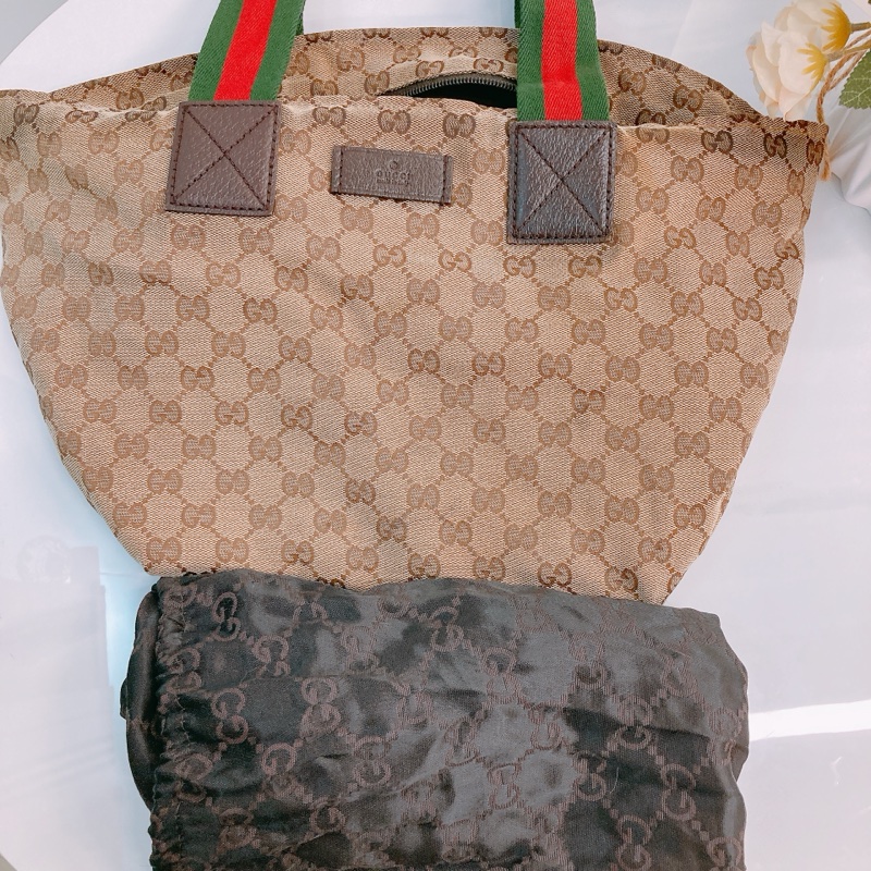 MS0394 GUCCI 古馳經典花紋單肩包包GG SUPREME 25CM TOTE BAG WITH ZIPPER CANVAS-10