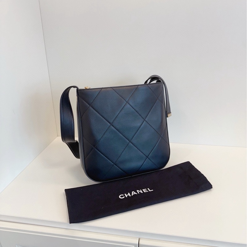 【閒置帶膜🆕】Chanel  21k黑金嬉皮Hobo郵差 芯片款小號 手提包單肩包-2