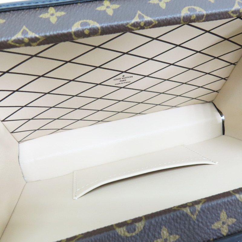 棕色 原花 帆布 黑色 牛皮飾邊 PETITE MALLE 硬殼包【LOUIS VUITTON LV 路易威登】 M45943-4