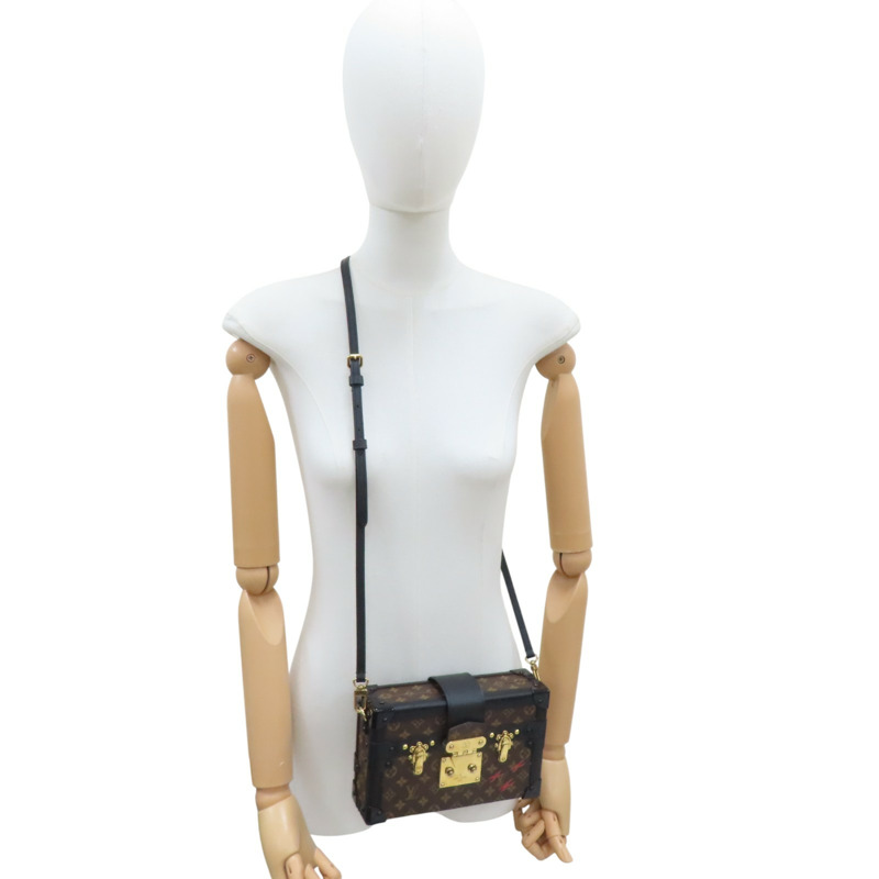 棕色 原花 帆布 黑色 牛皮飾邊 PETITE MALLE 硬殼包【LOUIS VUITTON LV 路易威登】 M45943-7