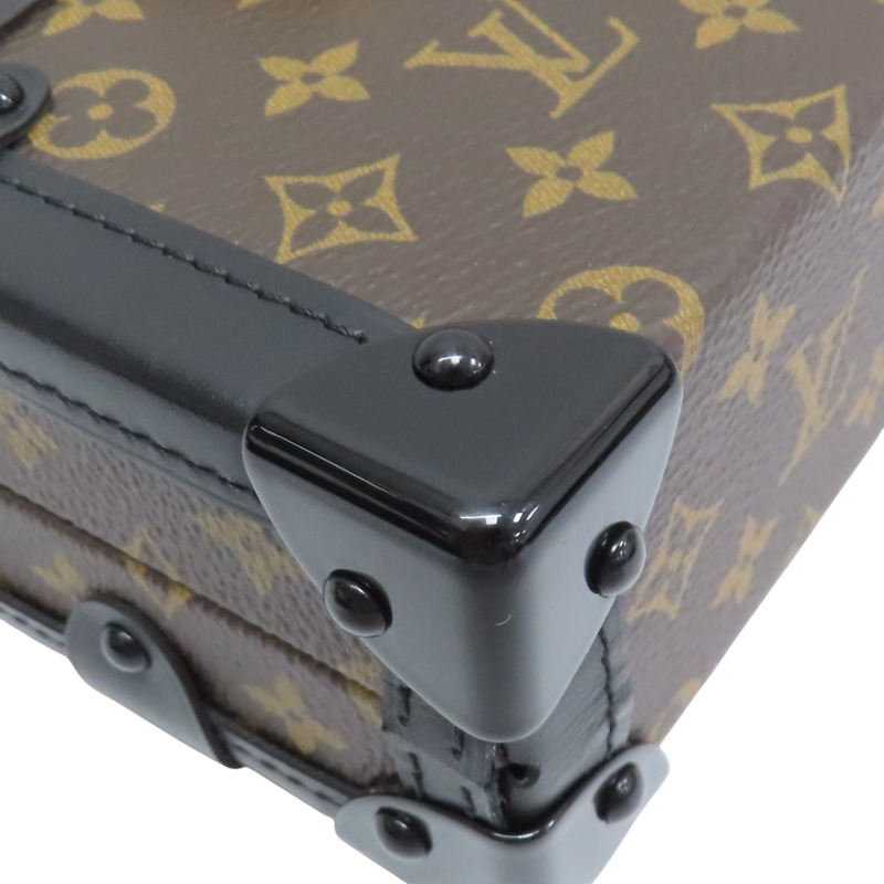 棕色 原花 帆布 黑色 牛皮飾邊 PETITE MALLE 硬殼包【LOUIS VUITTON LV 路易威登】 M45943-8