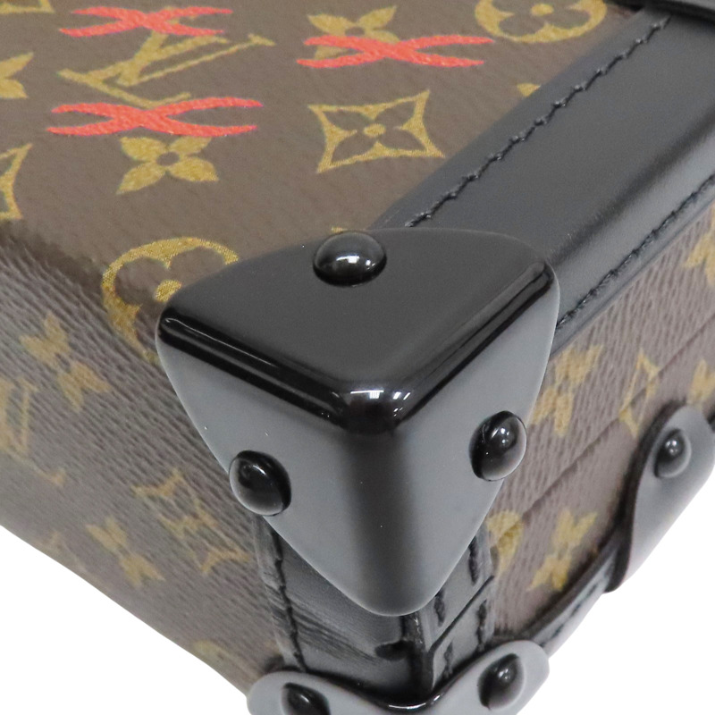 棕色 原花 帆布 黑色 牛皮飾邊 PETITE MALLE 硬殼包【LOUIS VUITTON LV 路易威登】 M45943-9