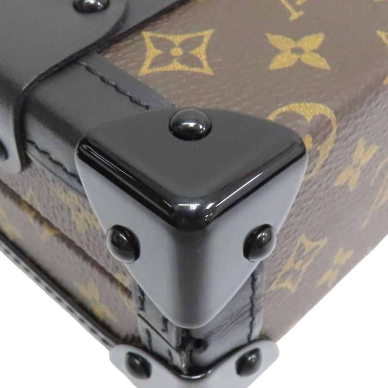 棕色 原花 帆布 黑色 牛皮飾邊 PETITE MALLE 硬殼包【LOUIS VUITTON LV 路易威登】 M45943-10