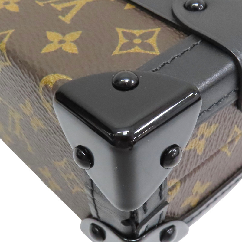 棕色 原花 帆布 黑色 牛皮飾邊 PETITE MALLE 硬殼包【LOUIS VUITTON LV 路易威登】 M45943-11