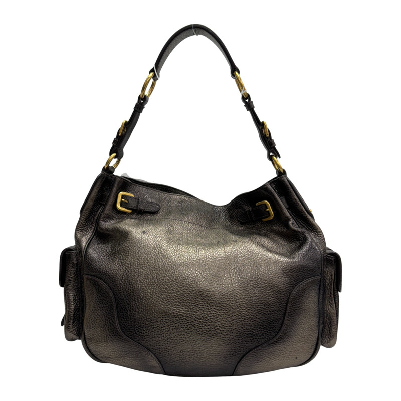 金屬棕色 Daino 皮革 肩背包【PRADA 普拉達】 BR3778 BR3778-2