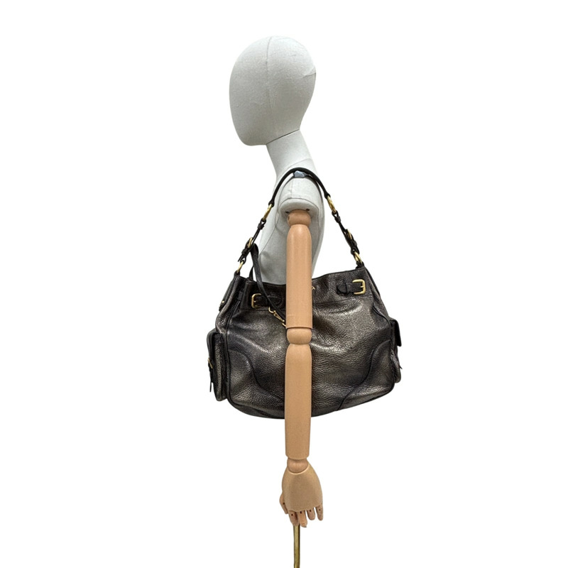 金屬棕色 Daino 皮革 肩背包【PRADA 普拉達】 BR3778 BR3778-7