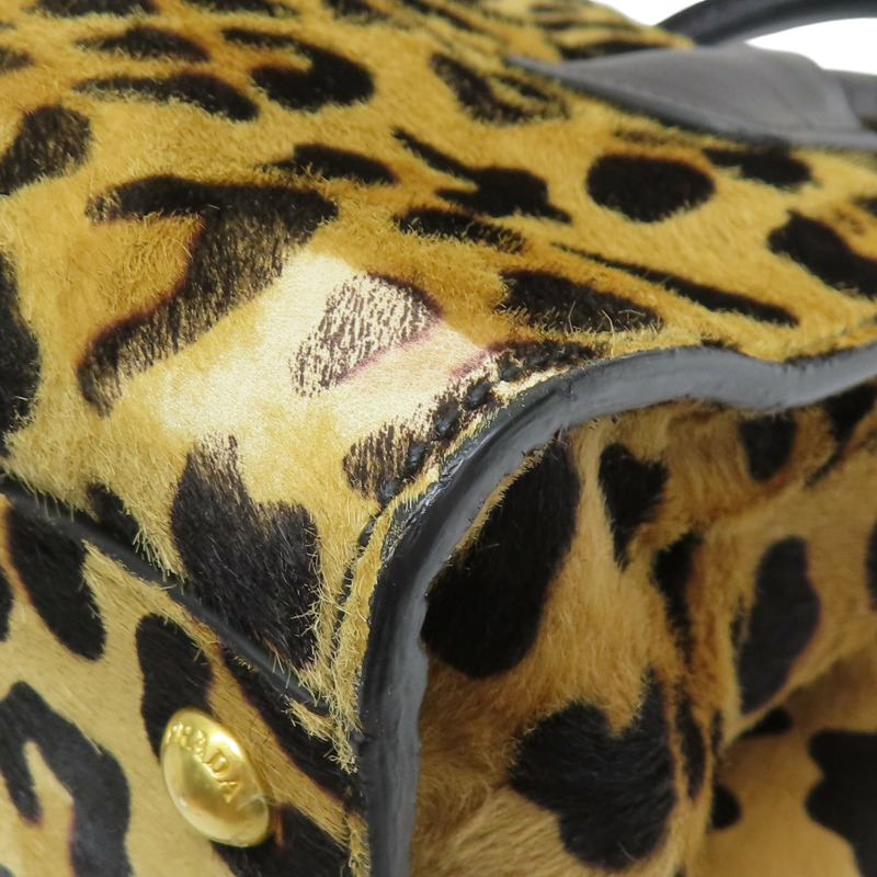 豹紋 毛料 手提包 無背帶【PRADA 普拉達】-12