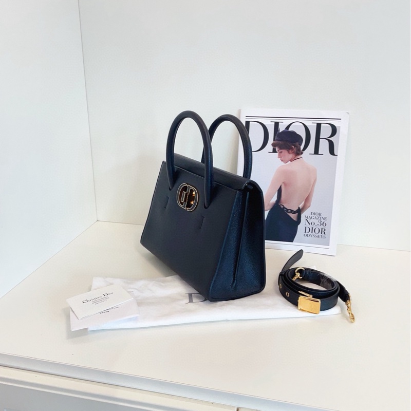 【98新🆕】Dior St Honore手提/斜挎包 黑金琺瑯CD扣 掌紋牛皮 有Dior‘kelly包’之稱⭐️小號噢-3