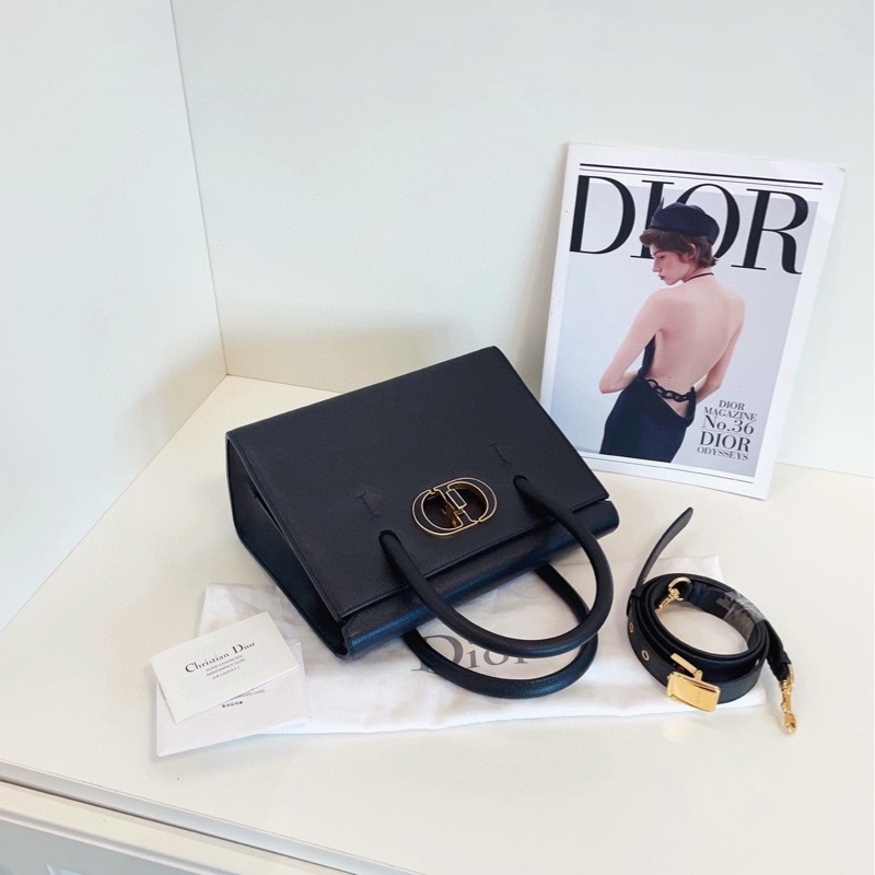 【98新🆕】Dior St Honore手提/斜挎包 黑金琺瑯CD扣 掌紋牛皮 有Dior‘kelly包’之稱⭐️小號噢-4