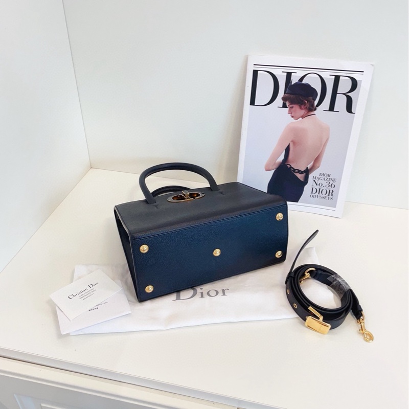 【98新🆕】Dior St Honore手提/斜挎包 黑金琺瑯CD扣 掌紋牛皮 有Dior‘kelly包’之稱⭐️小號噢-5