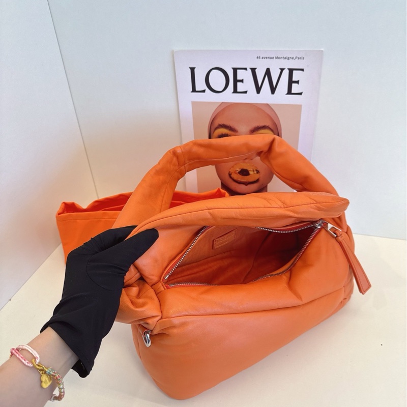 【98新🆕】Loewe 新款秀款puffur puzzle hobo 橙色泡芙單肩包-5