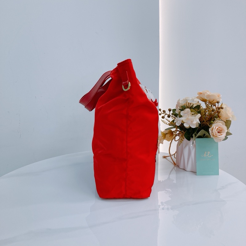 MS0395 PRADA 普特拉白色熊仔尼龍手拿包包TEDDY BEAR 30CM TOTE BAG NYLON-3