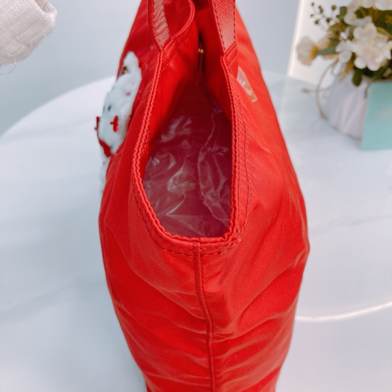 MS0395 PRADA 普特拉白色熊仔尼龍手拿包包TEDDY BEAR 30CM TOTE BAG NYLON-16