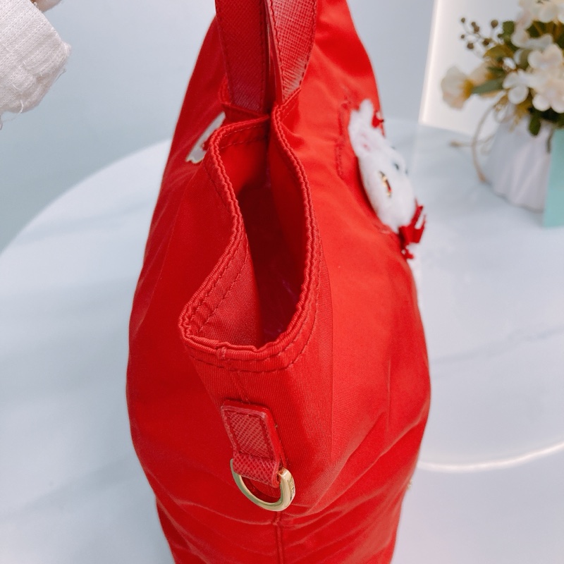 MS0395 PRADA 普特拉白色熊仔尼龍手拿包包TEDDY BEAR 30CM TOTE BAG NYLON-26