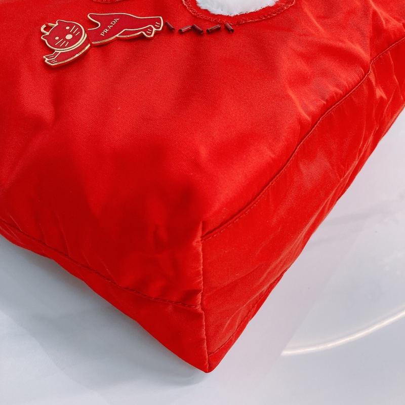 MS0395 PRADA 普特拉白色熊仔尼龍手拿包包TEDDY BEAR 30CM TOTE BAG NYLON-29